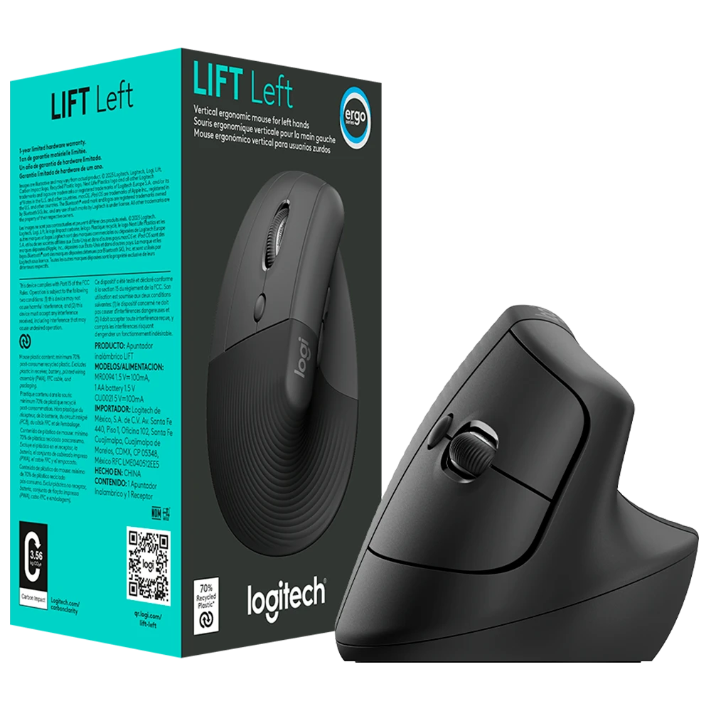 Product_20250206115333660627038.Mouse-6 MOUSE INALAMBRICO ERGONOMICO LOGITECH LIFT NEGRO - Imagen 1