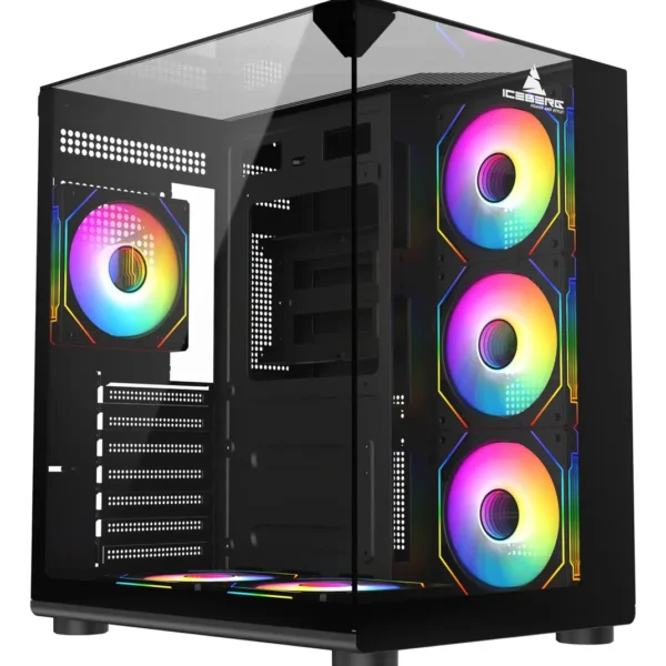 CHASIS MID-TOWER ICEBERG CRYSTAL CUBE S NEGRO Y BLANCO