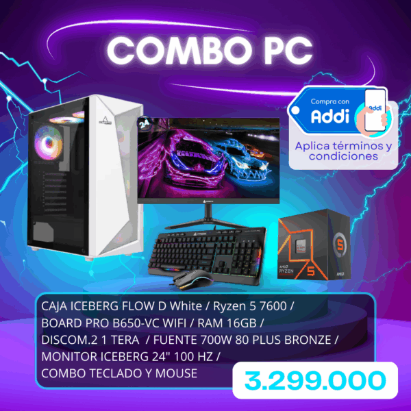 COMBO PC CON RYZEN 5 7600