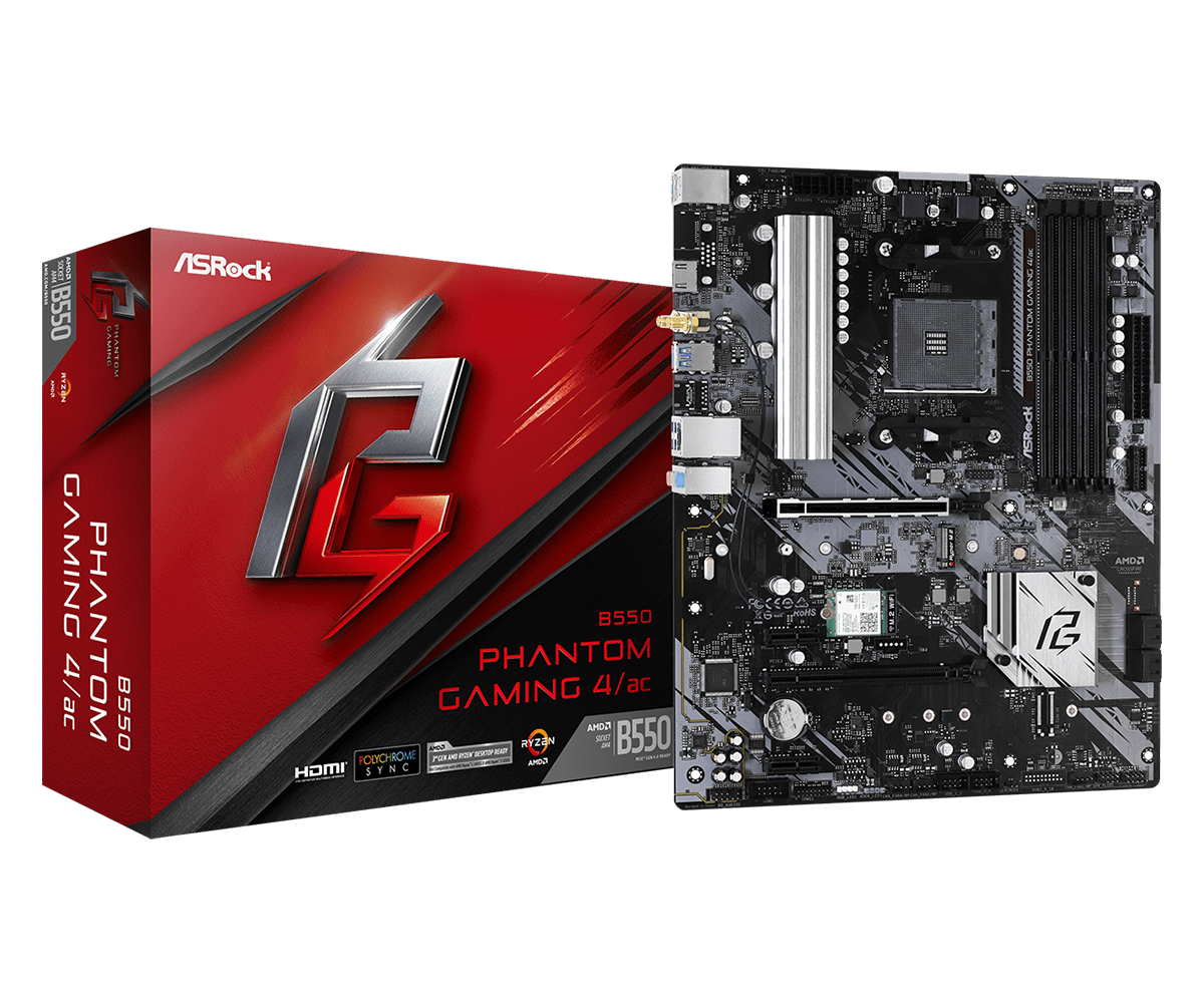 B550 Phantom Gaming 4ac(L1) BOARD ASROCK B550 PHANTOM GAMING 4 AC - Imagen 1