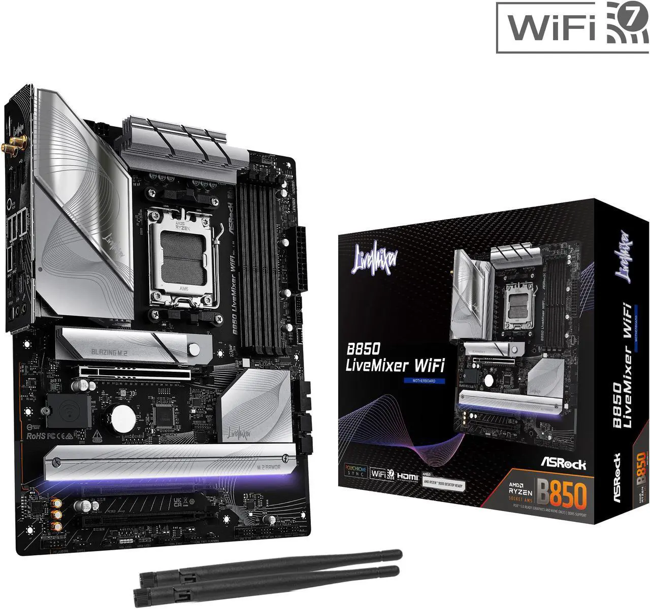 13-162-188-11 BOARD ASROCK B850 LIVEMIXER WIFI DDR5 - Imagen 1