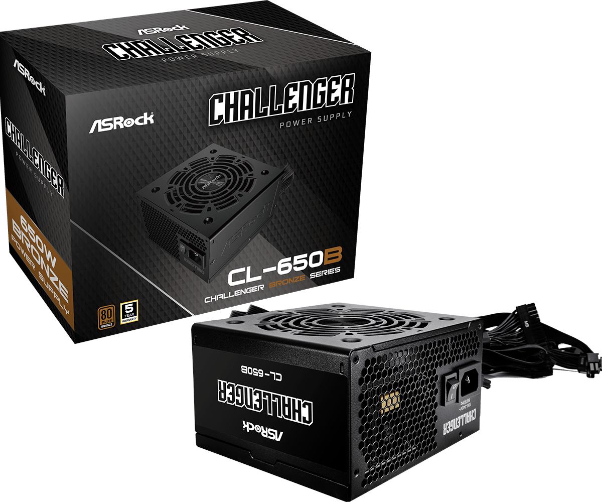 13 FUENTE ASROCK 650W 80 PLUS BRONCE CHALLENGER - Imagen 1