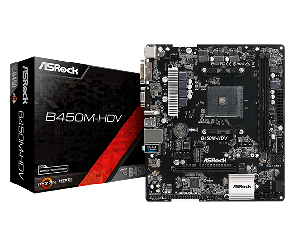 B450M-HDV(M1) BOARD ASROCK B450M HDV AM4 - Imagen 1