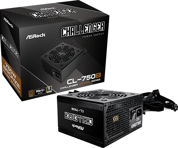 CL-750B(M1) FUENTE ASROCK 750W 80 PLUS BRONCE CHALLENGER - Imagen 1