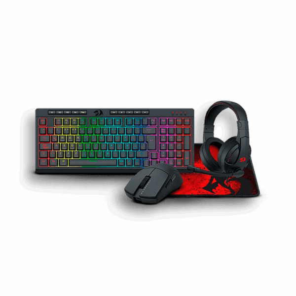COMBO 4en1 TECLADO + MOUSE + DIADEMA + PAD MOUSE REDRAGON (S147)