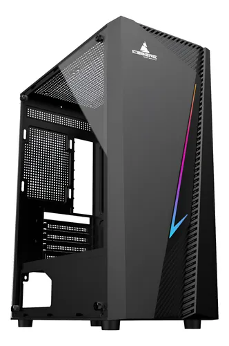 CAJA ICEBERG FLUX ELITE NEGRA TIRA RGB VIDRIO TEMPLADO