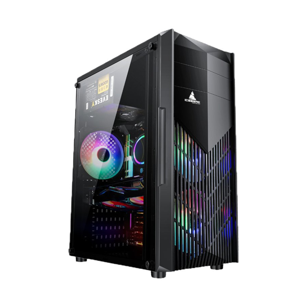CAJA ICEBERG GEAR V6 PLUS 3 FAN RGB VIDRIO TEMPLADO