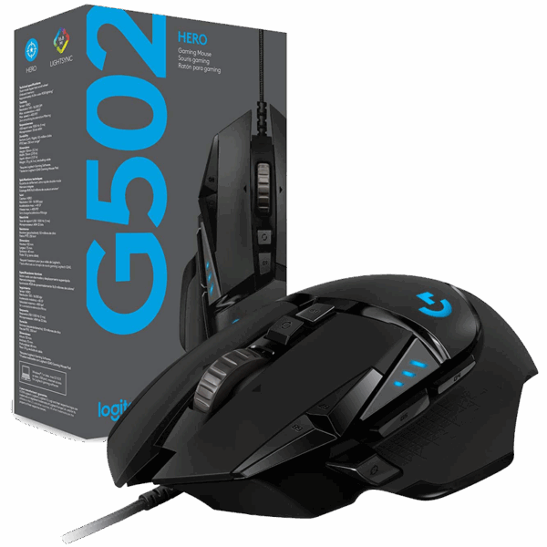 MOUSE LOGITECH HERO RGB (G502) NEGRO