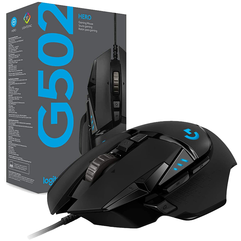 Product_202010211526101937012266 MOUSE LOGITECH HERO RGB (G502) NEGRO - Imagen 1