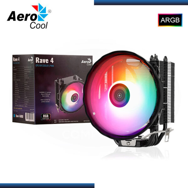 DISIPADOR AEROCOOL RAVE 4 ARGB  INTEL Y AMD