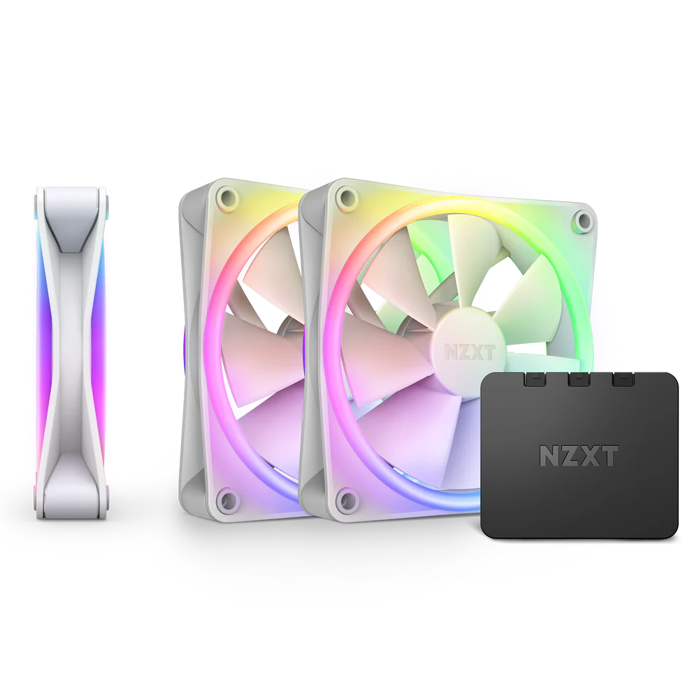 f120-rgb-duo-triple-pack-with-rgb-controller-left-side-angle-view-white KIT DE VENTILADORES X3 NZXT F120 RGB - Imagen 1
