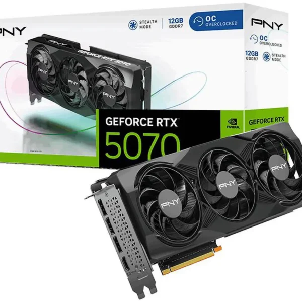 TARJETA DE VIDEO PNY RTX 5070 TRIFAN OC 12GB DDR7