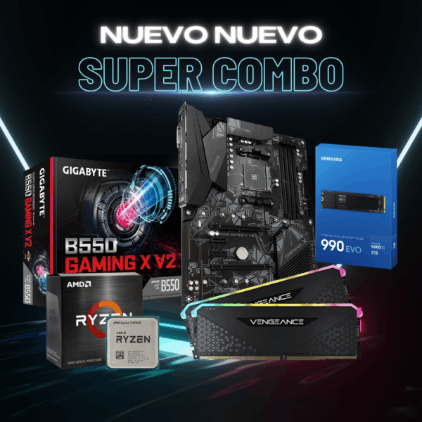 COMBO BOARD B550 + RYZEN 7 5700X + KIT 16GB (2X8) 3600MHZ + SSD 1TB