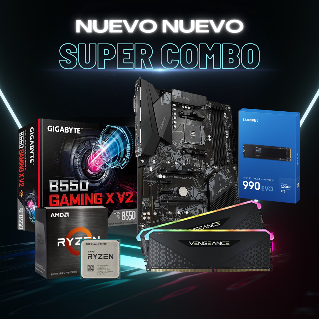 posts (3) COMBO BOARD B550 + RYZEN 7 5700X + KIT 16GB (2X8) 3600MHZ + SSD 1TB - Imagen 1