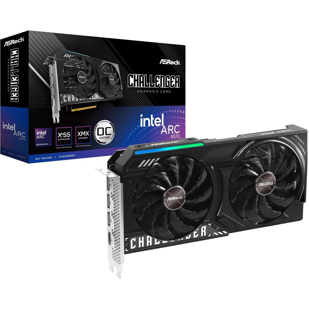 14-930-134-02_square TARJETA DE VIDEO ASROCK CHALLENGER INTEL ARC B570 ITX 10GB - Imagen 1