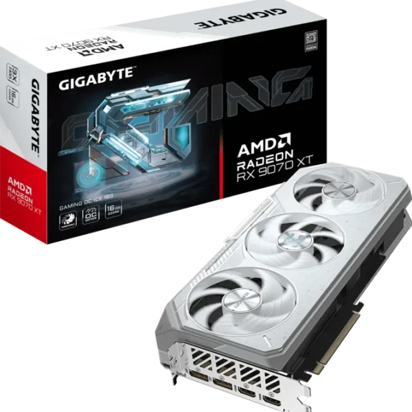 TARJETA DE VIDEO GIGABYTE RX 9070XT 16GB GAMING OC ICE