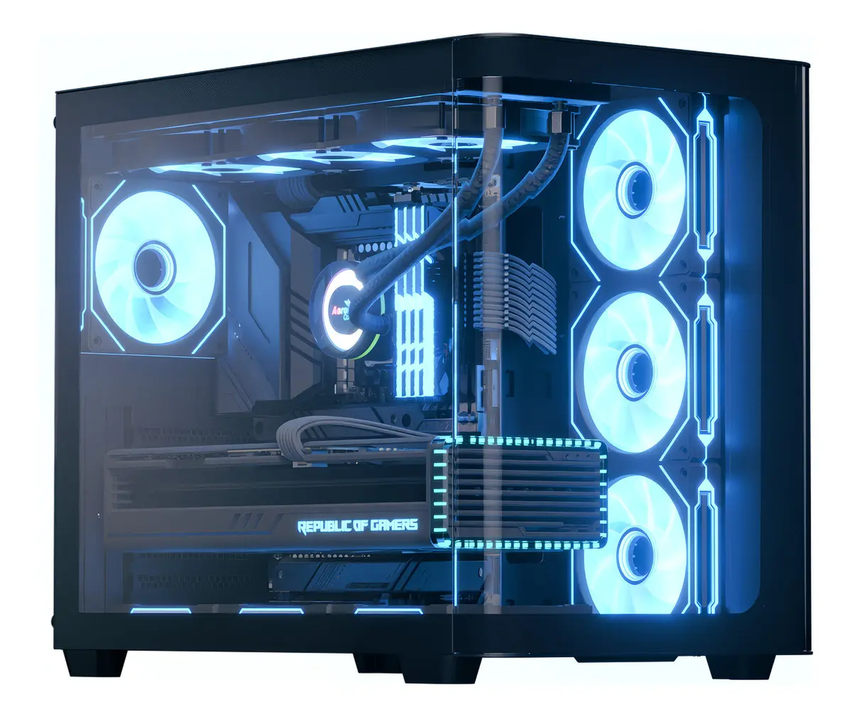 D_Q_NP_758508-MLA81774201006_012025-F CHASIS MID-TOWER AEROCOOL P500C NEGRO - Imagen 1