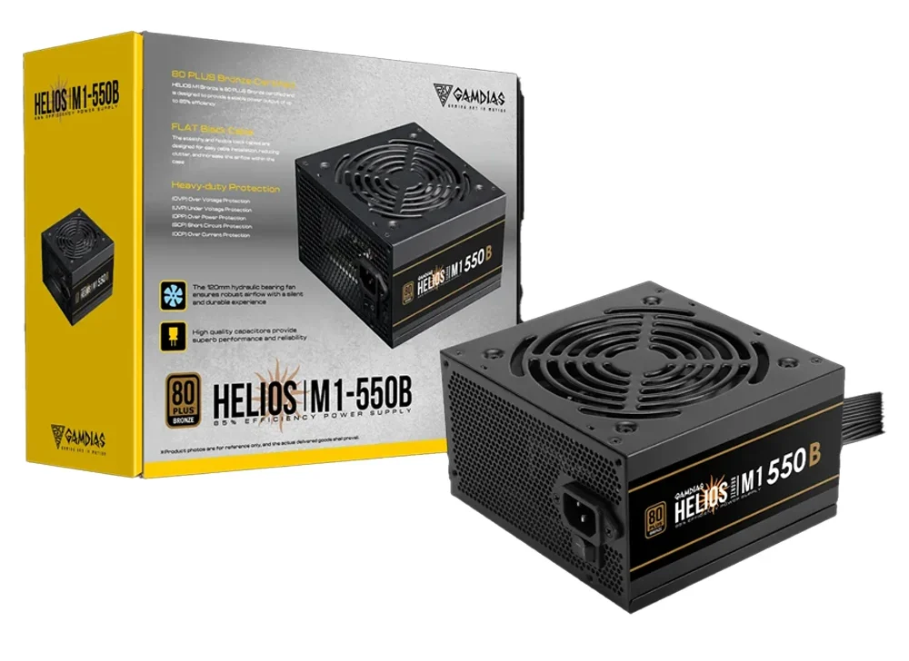 Product_202605041306111463781990.HELIOS M1-550B.7 FUENTE DE PODER GAMDIAS HELIOS M1-550 550W 80 PLUS BRONZE - Imagen 1