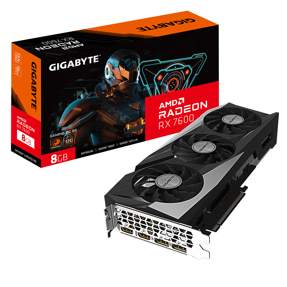 Radeon™-RX-7600-GAMING-OC-8G-01 TARJETA DE VIDEO GIGABYTE RX 7600 8GB GAMING OC - Imagen 1