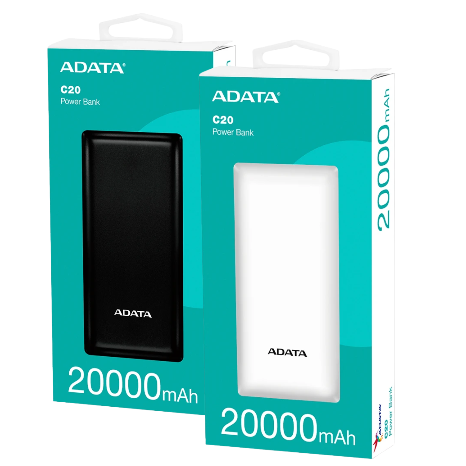 Diseño sin título (2) POWER BANK ADATA C20 20.000MAH USB-C NEGRO Y BLANCO - Imagen 1