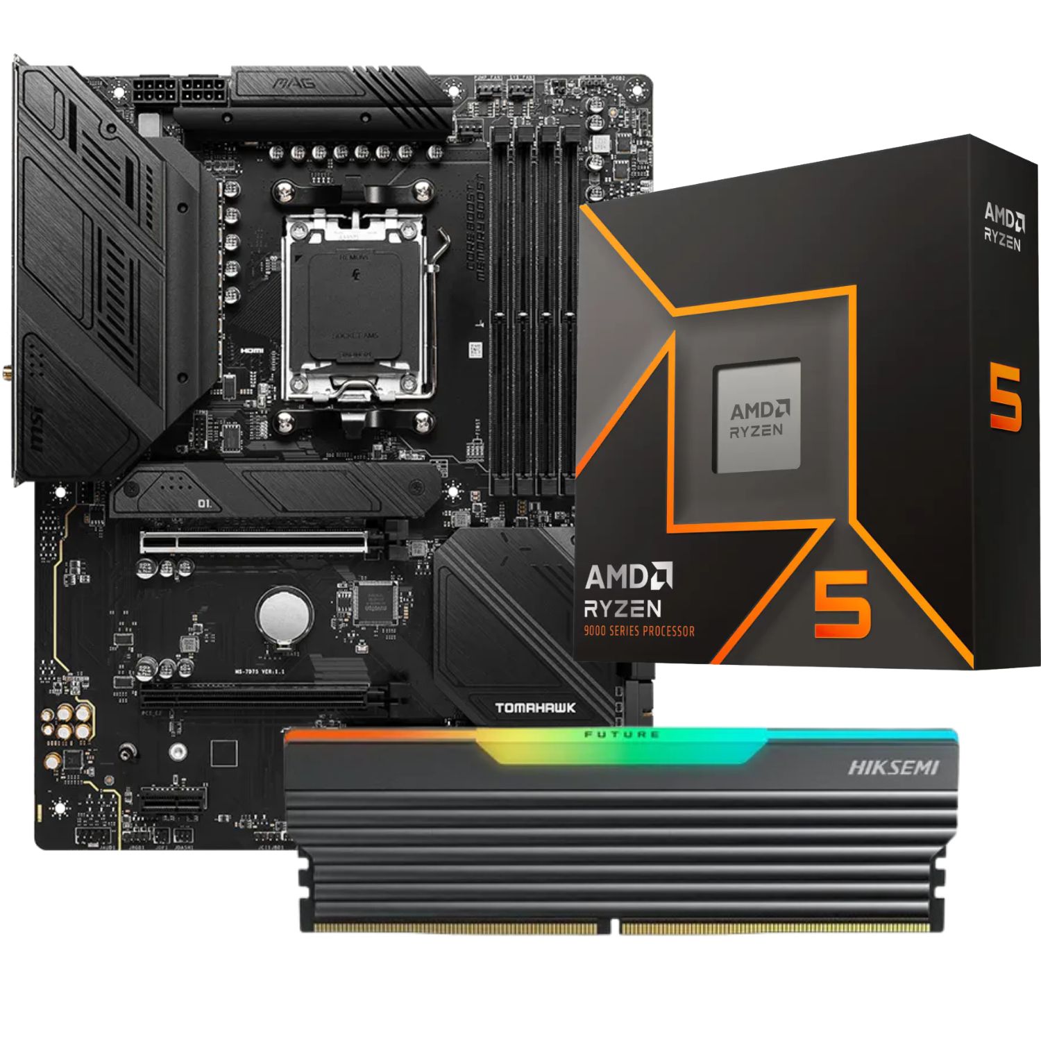 Diseño sin título (6) COMBO BOARD MSI B650 + RYZEN 5 9600X + RAM 16GB 6000MHZ HIKSEMI RGB - Imagen 1