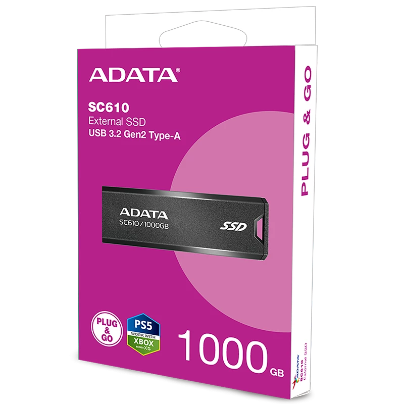 Product_20240307134653368214179.PERFIL DISCO SOLIDO EXTERNO ADATA SC610 1TB USB 3.2 USB-A - Imagen 1