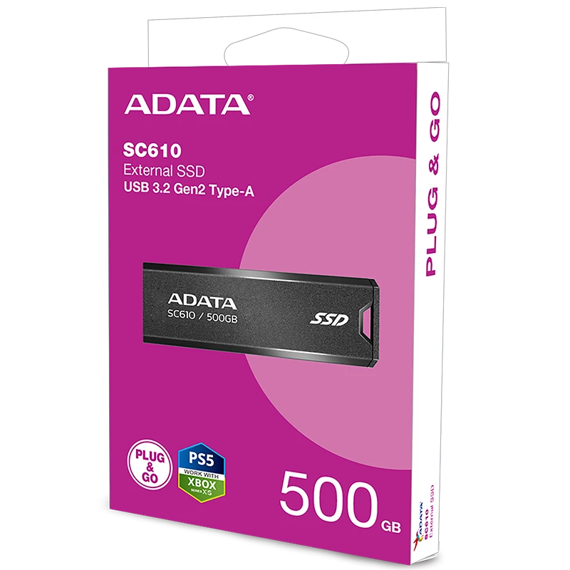 Product_20240307135137586794810.PERFIL DISCO SOLIDO EXTERNO ADATA SC610 500GB USB 3.2 USB-A - Imagen 1