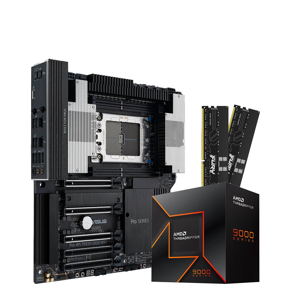 Product_202606301414101255150243.COMBO-1-v3 COMBO WORKSTATION AMD THREADRIPPER 9980X ASUS PRO WS TRX50 SAGE WIFI 64GB DDR5 SERVIDOR - Imagen 1