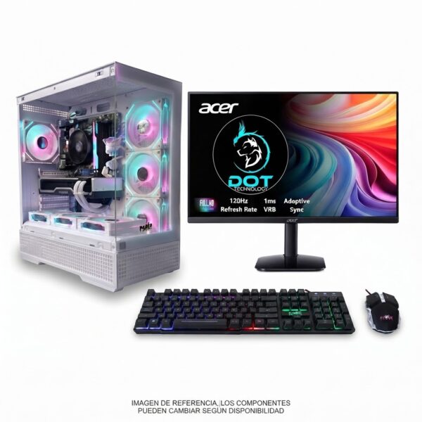 COMPUTADOR DE MESA GAMER DOT RYZEN 5 5500X3D + RTX 5060 8GB + 16GB SSD 512GB