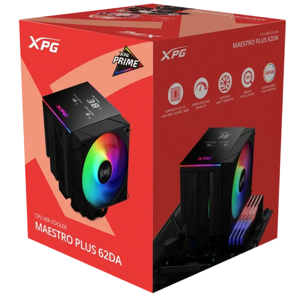 DISIPADOR XPG MAESTRO PLUS 62SA 6Hp ARGB PANTALLA DIGITAL