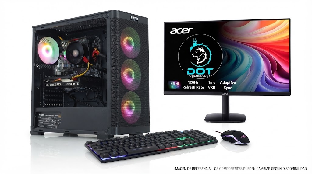 f8e1b87a-db51-4a94-b82c-5905e7f84aa3 COMPUTDOR DE MESA GAMER DOT BASIC RYZEN 5 5500X3D + RTX 3050 6GB + 16GB SSD 512 - Imagen 1