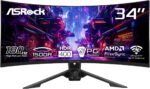 MONITOR ASROCK PHANTOM GAMING 34" - 180HZ - VA - UWQHD - (PG34QRT3A)