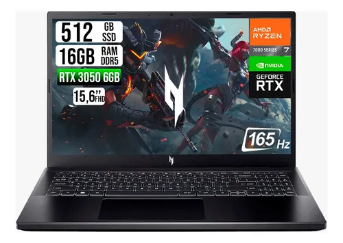 D_NQ_NP_646738-MCO113734194356_072026-O PORTATIL GAMER ACER NITRO (ANV15-42-R976) 16" RYZEN 7 / RTX 3050 6GB / 16GB DDR5 - Imagen 1