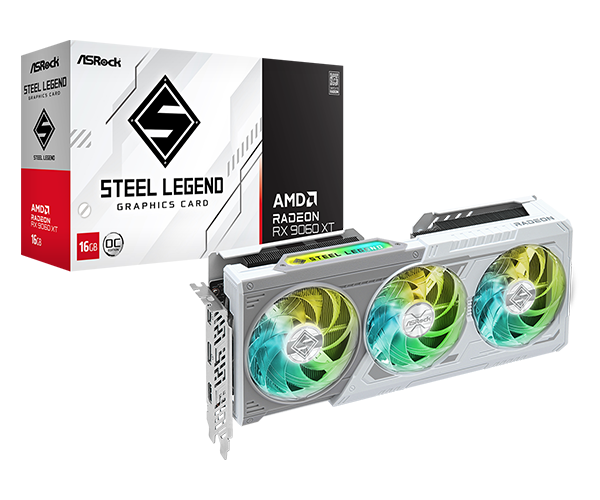 TARJETA DE VIDEO RX 9060 XT 16GB GDDR7 ASROCK STEEL LEGEND