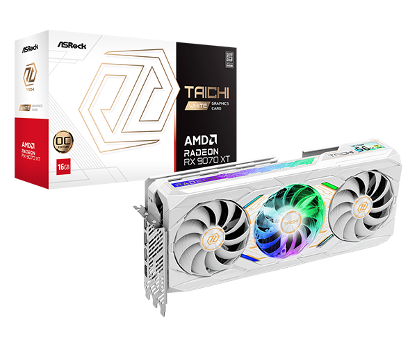 TARJETA DE VIDEO ASROCK RX 9070XT 16GB TAICHI WHITE