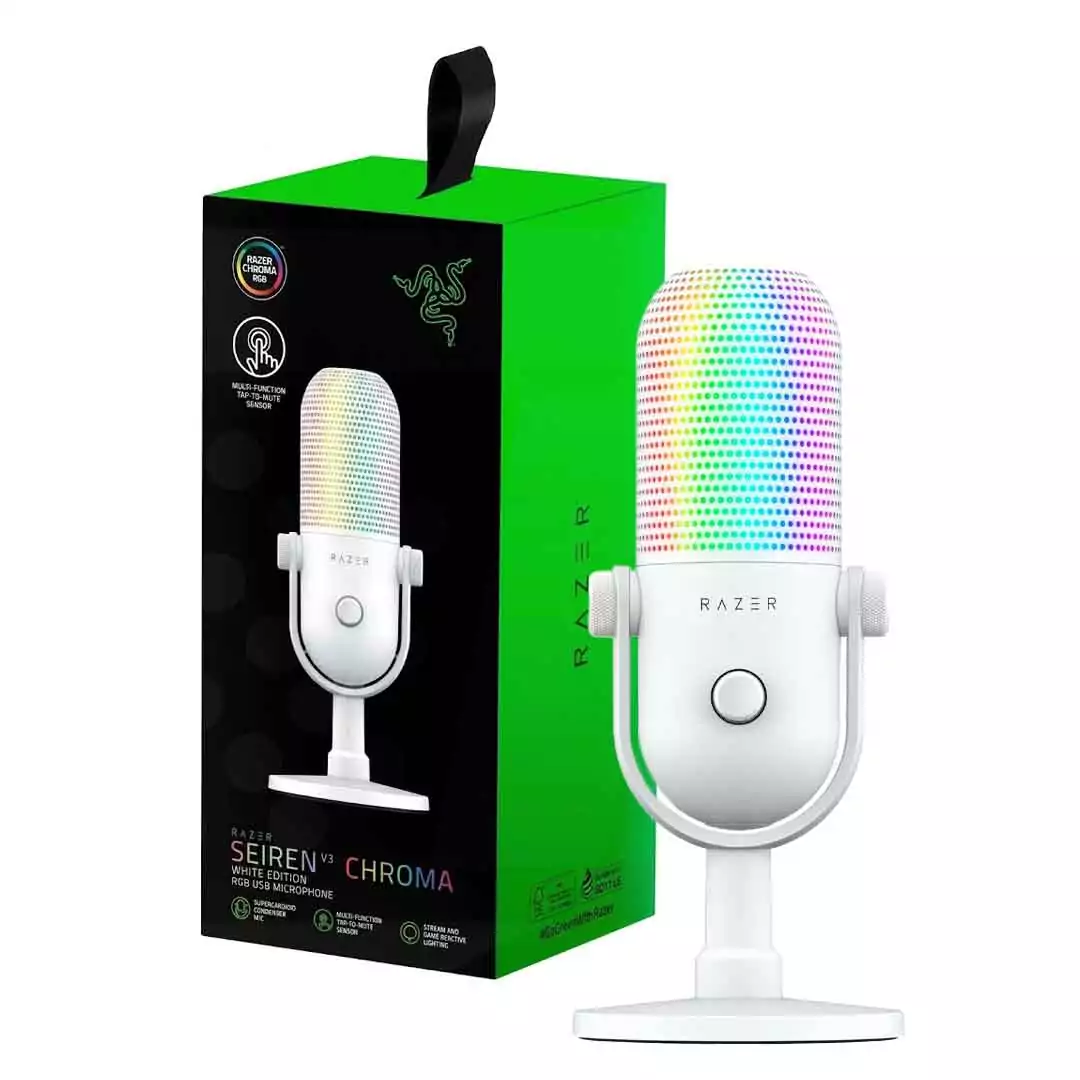 SEIRENV3_CHROMA_W_1 MICROFONO STREAMER RAZER SEIREN V3 CHROMA (BLANCO) - Imagen 1