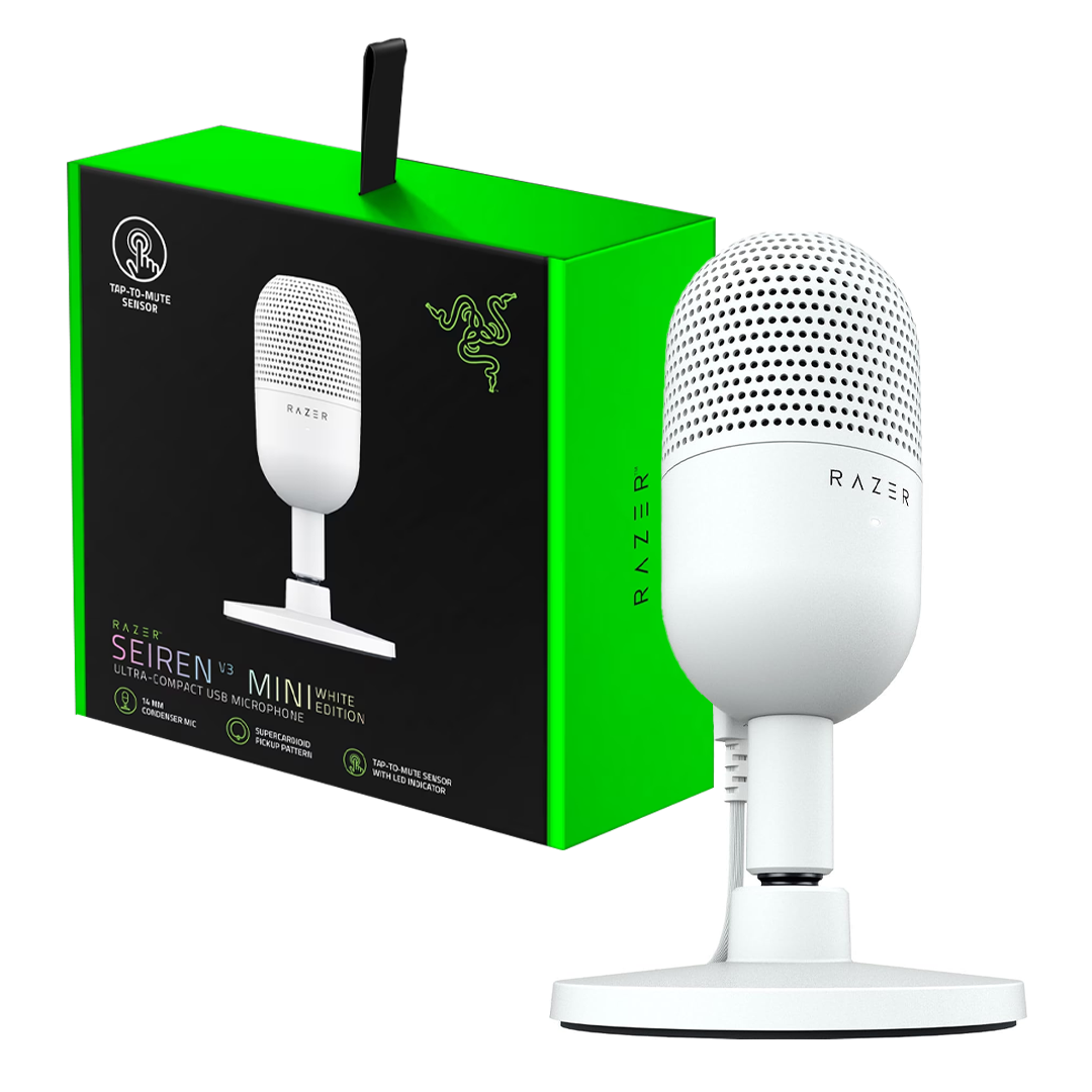SEIREN_MINI_V3_WHITE_1 MICRÓFONO STREAMER RAZER SEIREN V3 MINI (WHITE EDITION) - Imagen 1