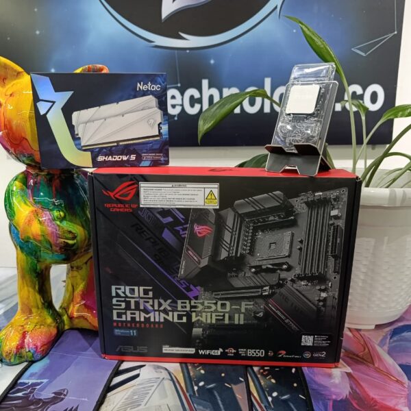 COMBO DE BOARD B550-F STRIX + RYZEN 5700X + 32GB 3200MHZ RAM KIT 2X16 NETAC SHADOW 5