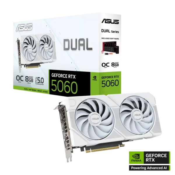 TARJETA DE VIDEO ASUS DUAL RTX 5060 8GB OC WHITE