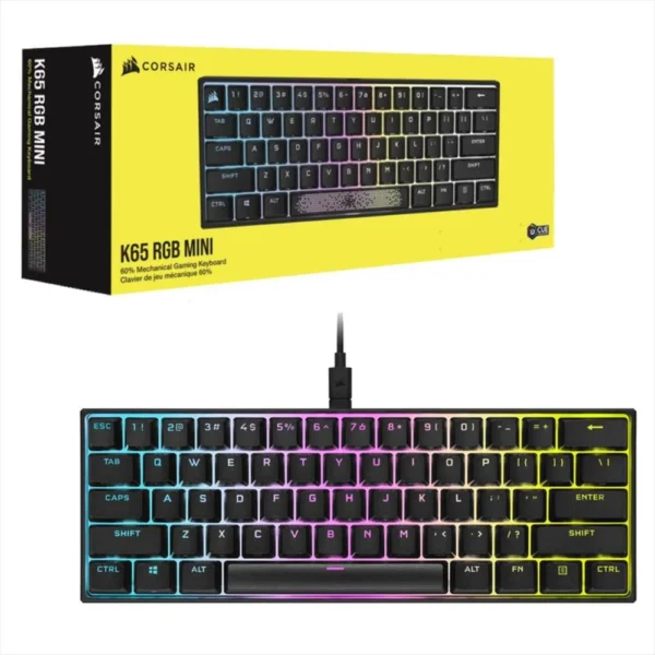 TECLADO GAMER COSAIR K65 60% RGB MECANICO MINI