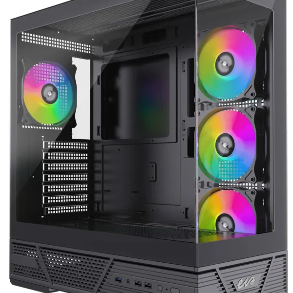 CHASIS EVA COSMIC 25A NEGRO 4 FAN ARGB